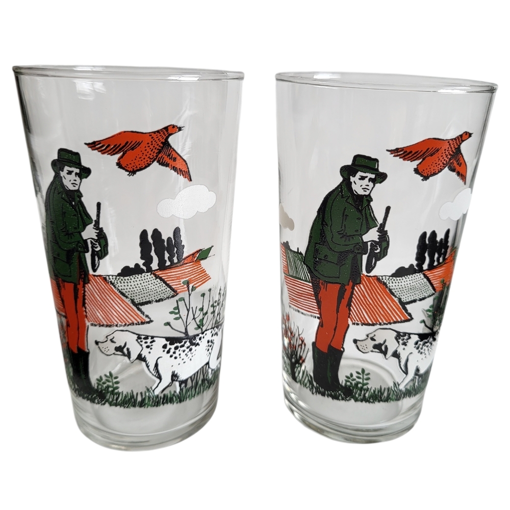 Vintage Mid Century Bird Duck Hunting Glass Tumblers - Set of 6 - Picture 10 of 12